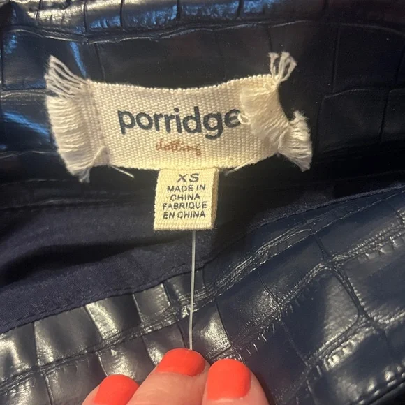 Anthropologie Navy Faux Croc Skirt - Picture 3 of 3